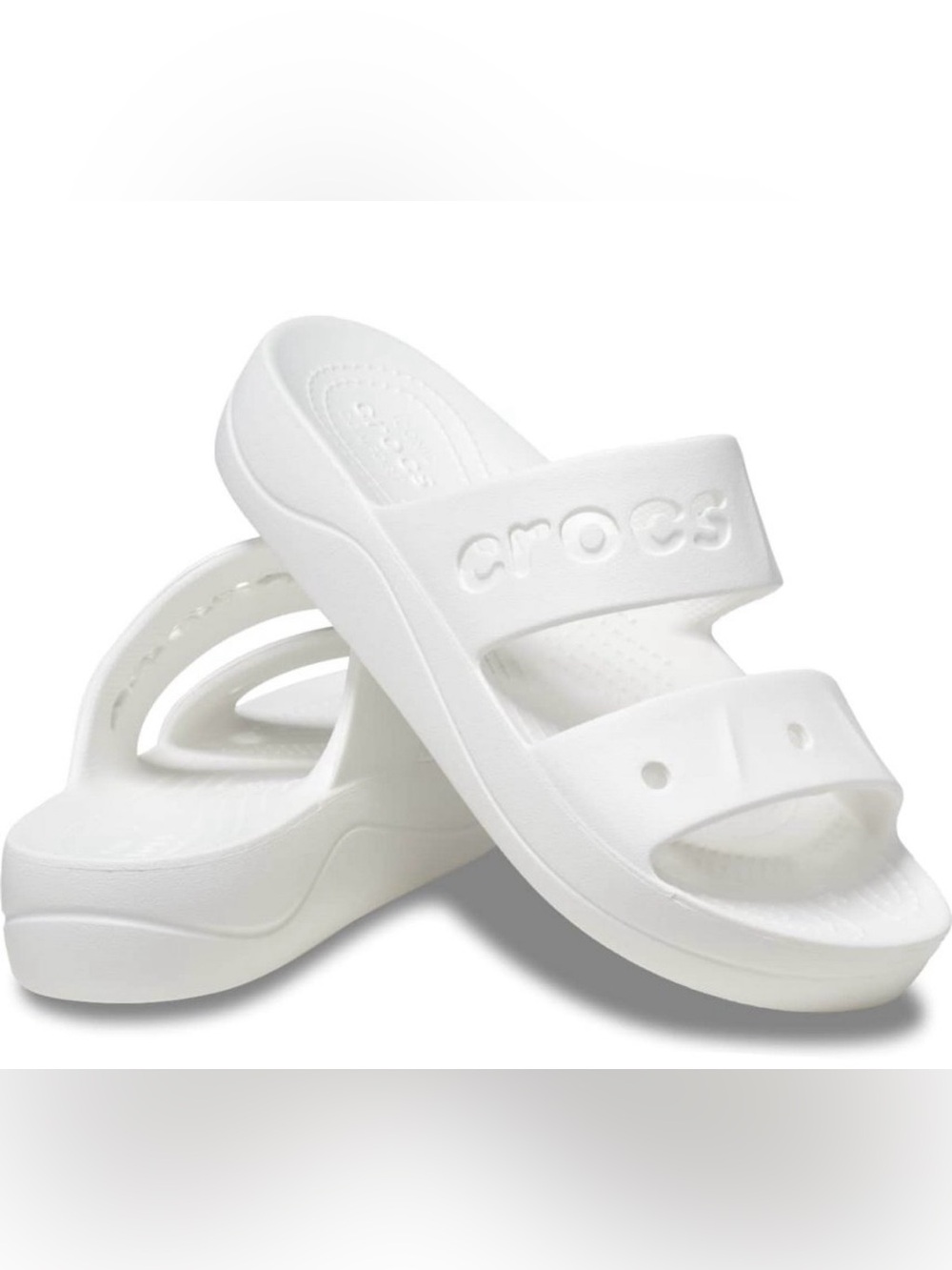 Crocs Baya Platform Sandals Slides White Women's size 9 New